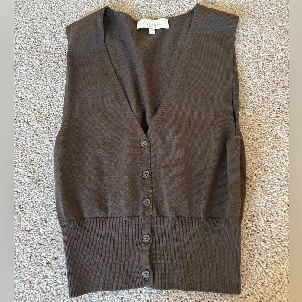 L'Academie Dark Brown V-Neck
